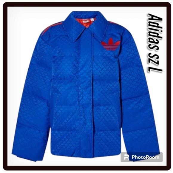 New Adidas Woman's Puffer Jacket Royal Blue Sz L - Picture 2 of 15